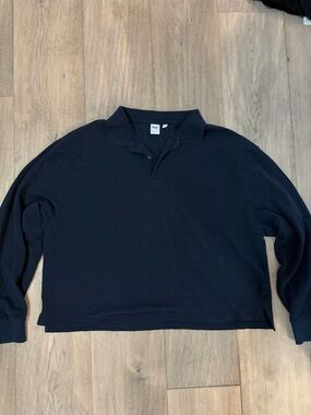 TNA Navy Long-Sleeve Polo Top
